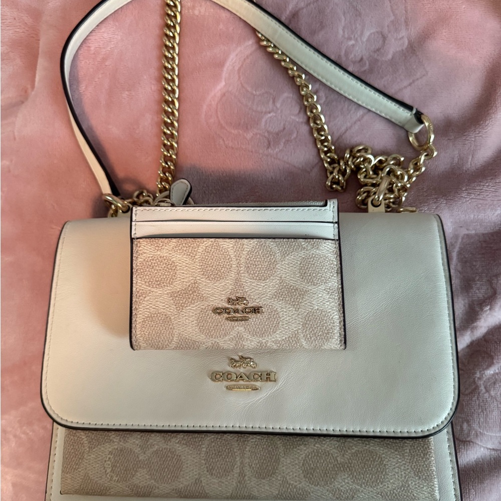 Coach Cream and Tan Crossbody Bag - Picture 2 of 2